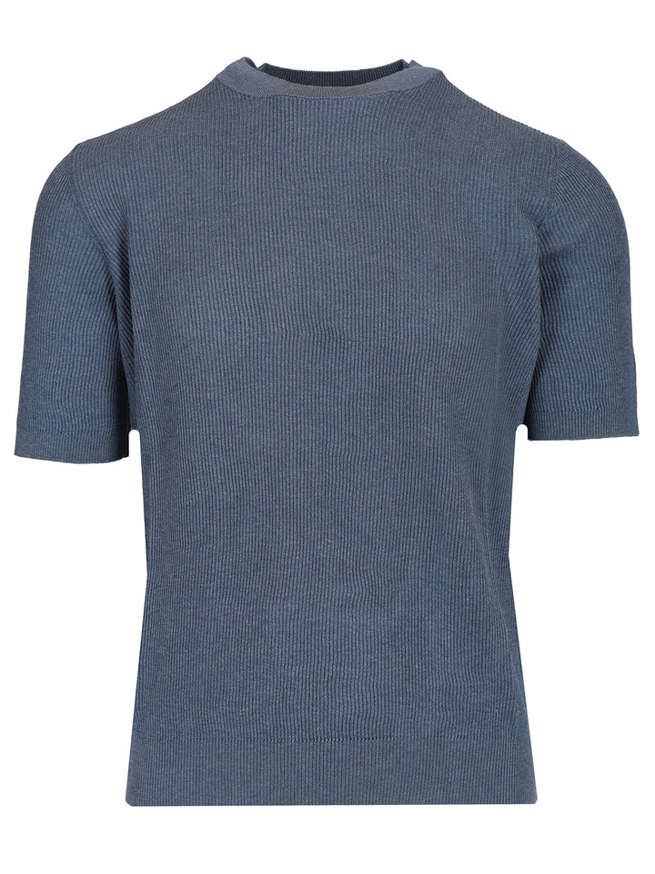 Mauro Ottaviani Ribbed T-Shirt - Blue | 6b262667fe967bffdd59e4a8ba54f150c0f801fa