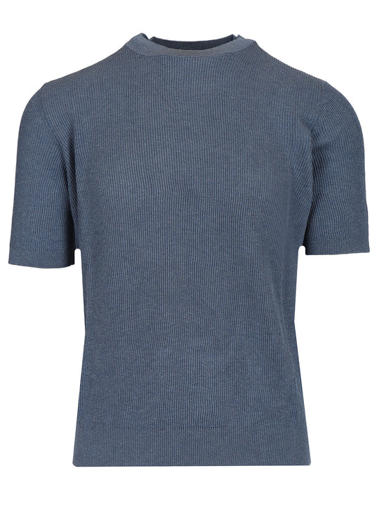 Ribbed T-Shirt Blue