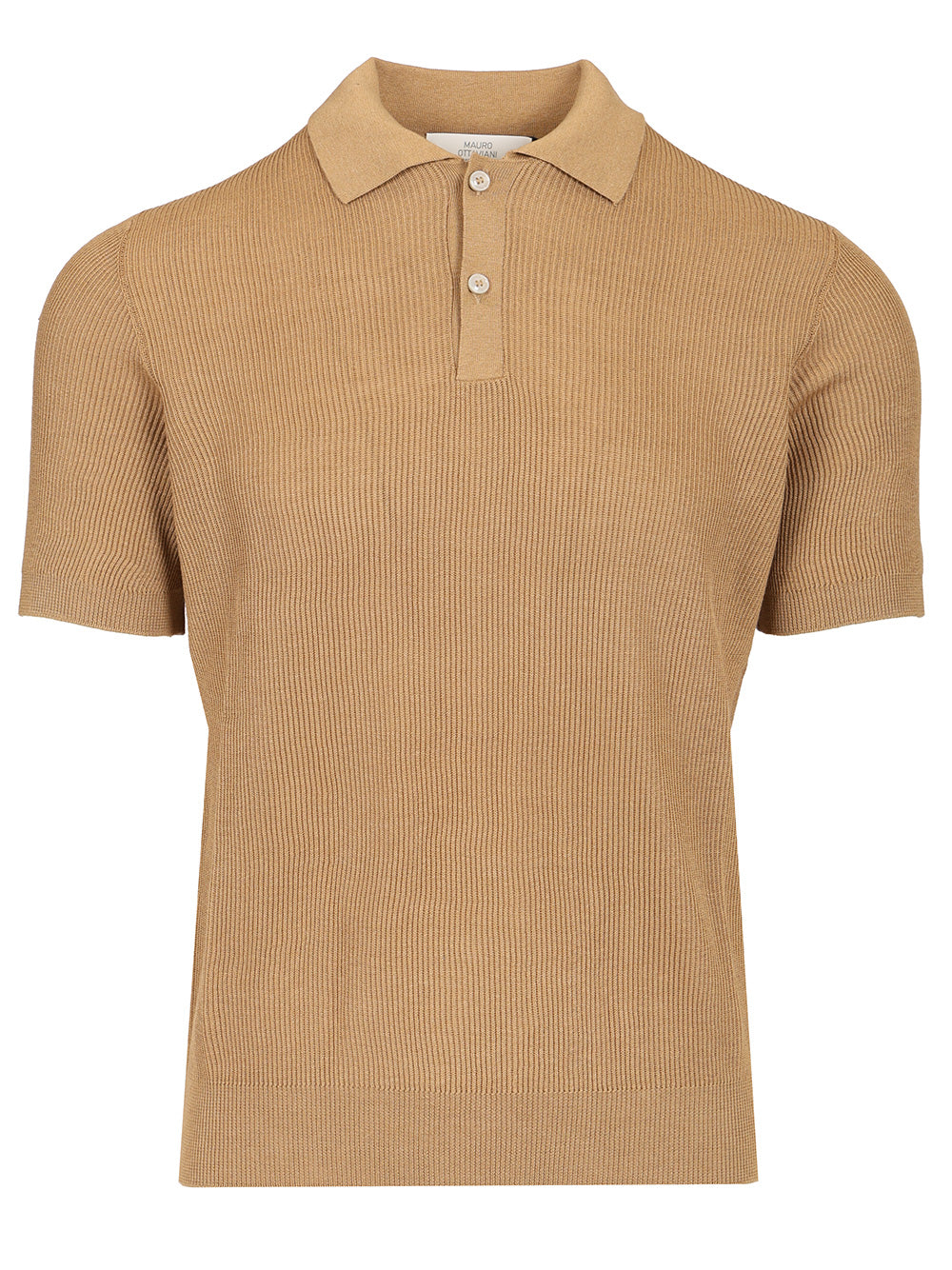 Mauro Ottaviani Ribbed Polo Shirt T-Shirt - Beige | 41b8b548f0251e0d2a0726cebee45070d89604c4