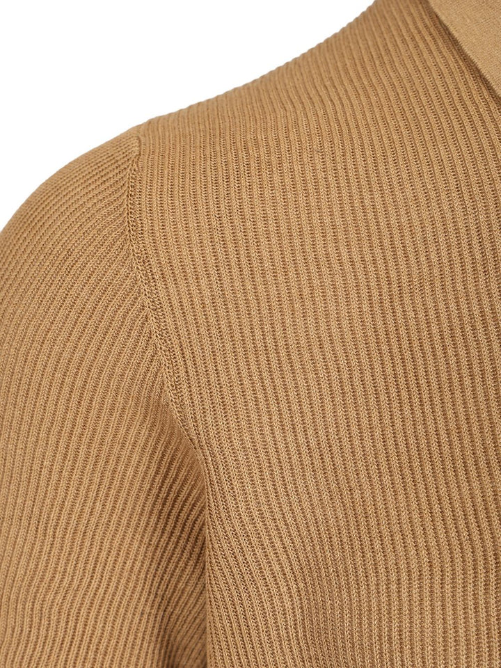 Mauro Ottaviani Ribbed Polo shirt - Beige | 9bd5b2c0c092d4516ca11f4a197c719e21d3f84b