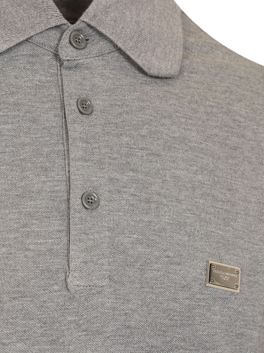 Dolce & Gabbana Grey Melange Cotton Polo T-Shirt - Grey | a5e640c2d808a2273f3b24dc2788a8a4ba1d035e