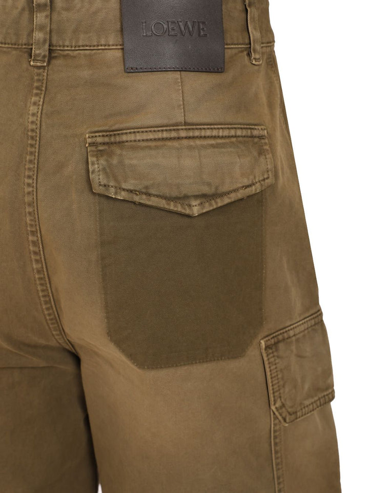 Loewe Cotton Twill Shorts Trousers - Green | e61e7fb5c6c5e1523041a1aca66ed169bf03c0fa