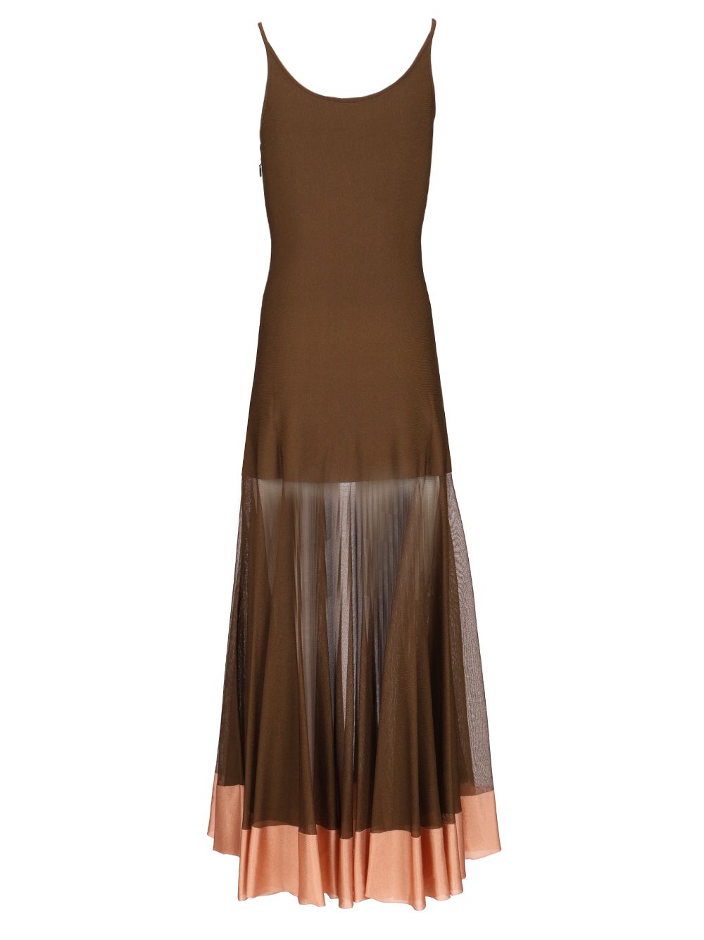 Fendi Long Viscose Dress Dresses - Brown | 4589606d3f826d593a86320fc885f2a2726a5433