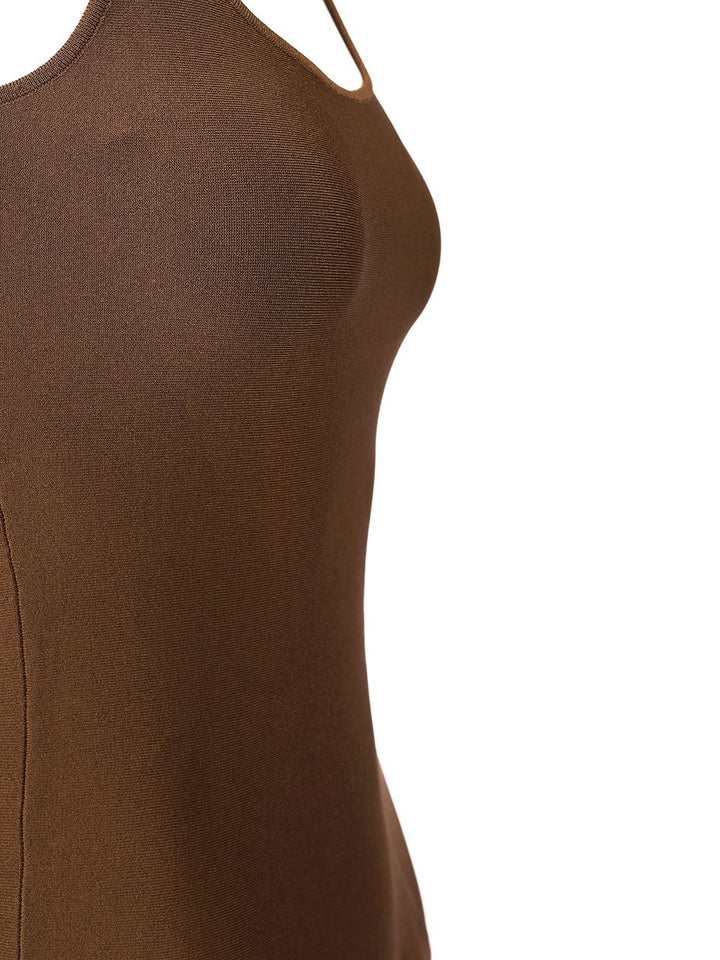 Fendi Long Viscose Dress Dresses - Brown | 199f32e555732a09e9cbc0e1dcbd52975bb45dcb