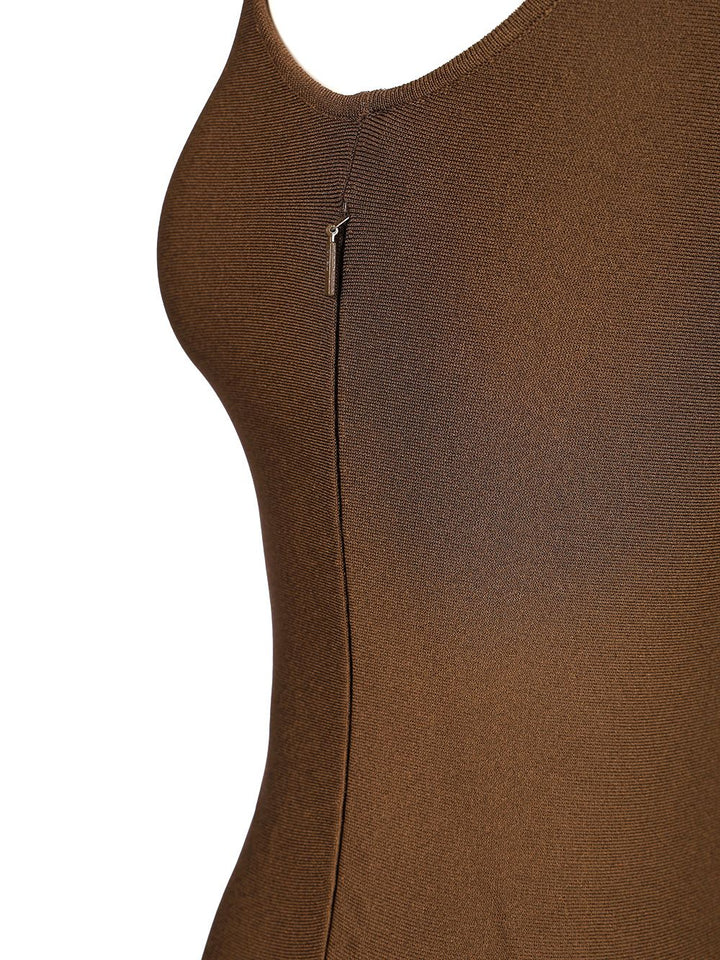 Fendi Long Viscose Dress Dresses - Brown | e2e0a760b5cf251c6558812f767c8750534e452d