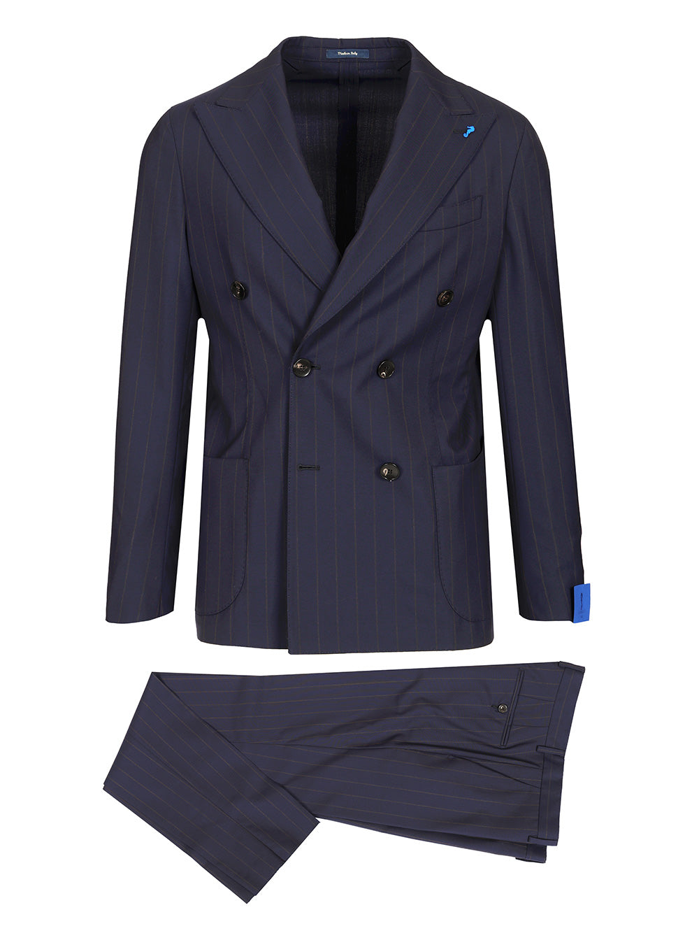 Guarinucci Double-Breasted Pinstriped Suit Dresses - Blue | a029749a6e42186376f1f74f5f0fe486419478de