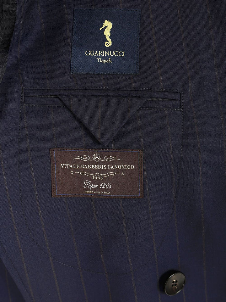 Guarinucci Double-Breasted Pinstriped Suit Dresses - Blue | 751c1216bf20340aac246bc6b6596f0e48d30cf5