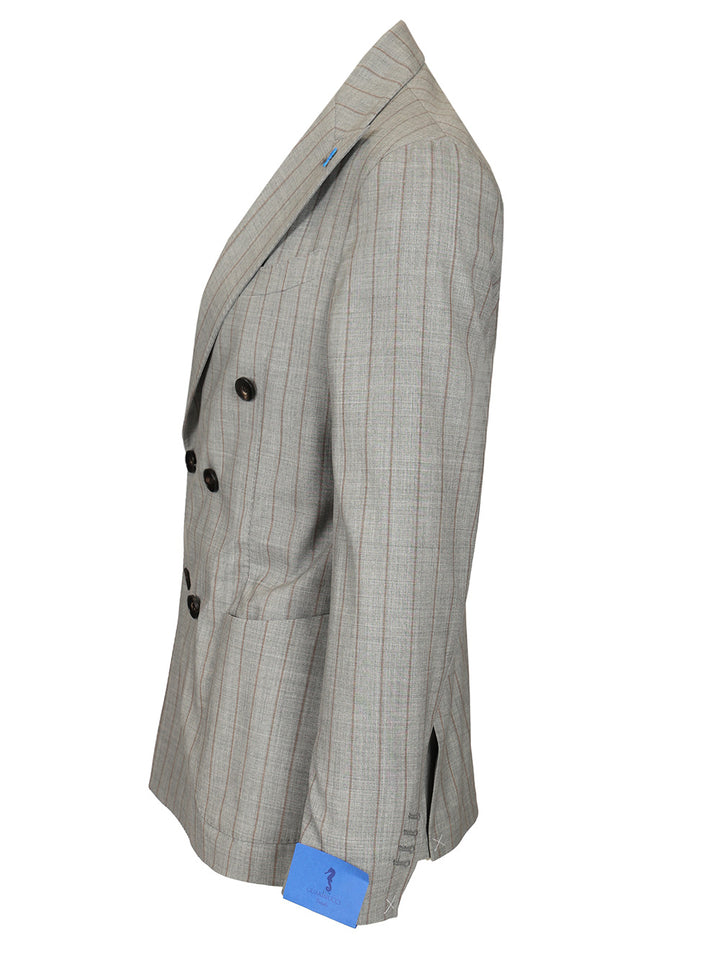 Guarinucci Double-Breasted Pinstriped Suit Dresses - Grey | 19745aecc729d28e7198e9fa5485d70c46ed6053