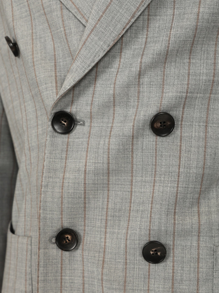 Guarinucci Double-Breasted Pinstriped Suit Dresses - Grey | e72b83a96678a1d14b9927a3477ff2cf8f02ef73