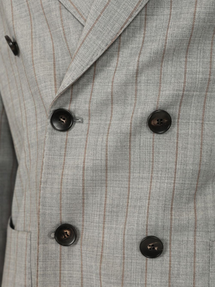 Guarinucci Double-Breasted Pinstriped Suit Dresses - Grey | 261369d0adf55514755113b4cccd29fc36dadf3a