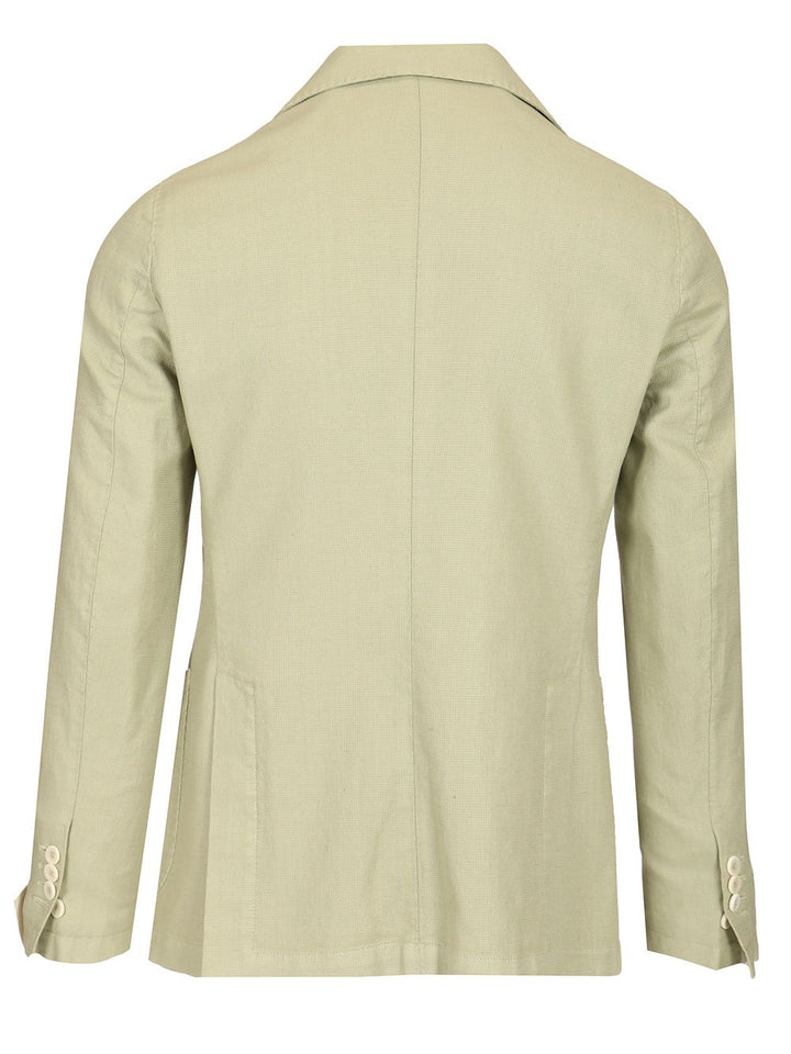Guarinucci Cotton Linen Blazer Jackets - Green | b10828328b77a5c8c27a666e6902cbb69b5a5d30