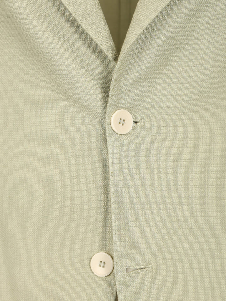 Guarinucci Cotton Linen Blazer Jackets - Green | 006e59fac5b5eaf8c3e04689344e0927188ca135