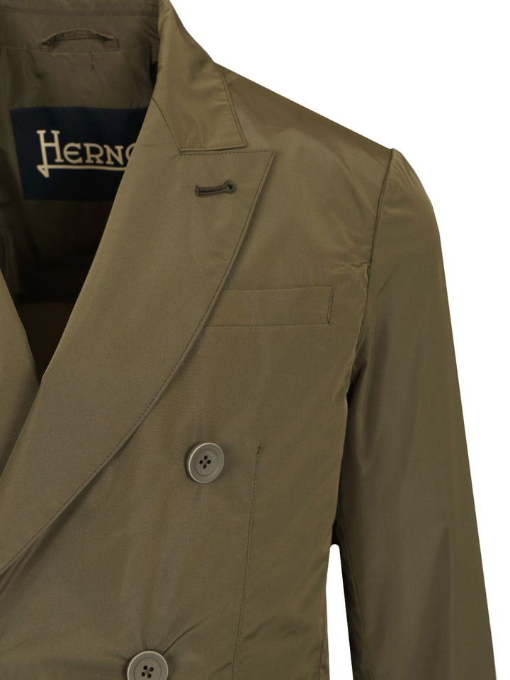 Herno Double Breasted Blazer Jackets - Green | c0f1490c4daf6377349a2094a981c51fbb8edc15