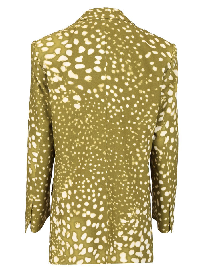 Dries Van Noten Printed Crepe Blazer Jackets - Green | 39ecd1c08a25db98a3a77e7a685836fdcdee5ff2