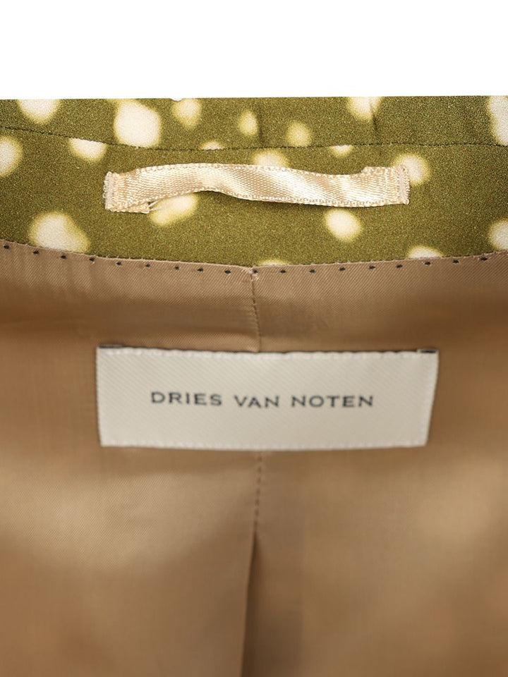 Dries Van Noten Printed Crepe Blazer Jackets - Green | dd959bc292f8582ab3fbcd1b3d7c76b3f3f9bb71
