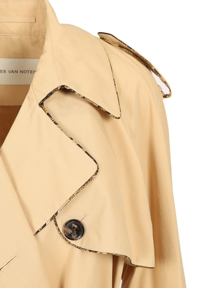 Dries Van Noten Cotton Gabardine Trench Coat Coats - Beige | 9a3e366de861e6bdfcf06f71bf8fd77bd1f6a225