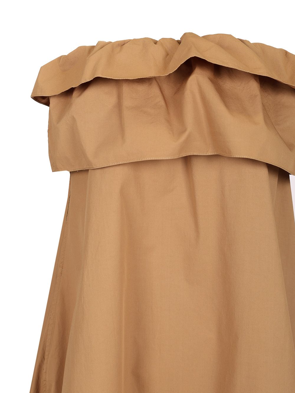 Saint Laurent Flounced Bustier Maxi Dress Dresses - Brown | 4dfa7a0d070a9b355f18b0f14cbcd3565a49d3b7