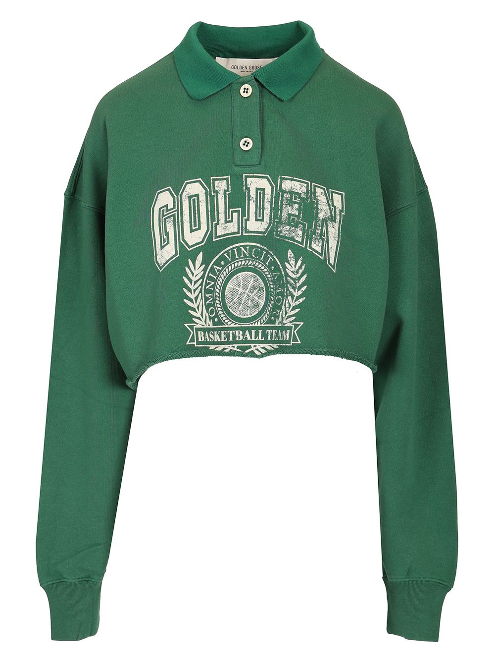 Golden Goose Deluxe Brand Cropped Polo Sweatshirt Polo shirt - Green | d31414fadeb53c020c4fe2904c421b80b783b21e