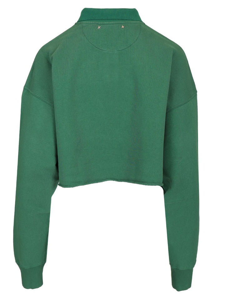 Golden Goose Deluxe Brand Cropped Polo Sweatshirt Polo shirt - Green | e1154152c7b07cce33867c1d19ad011c762731eb