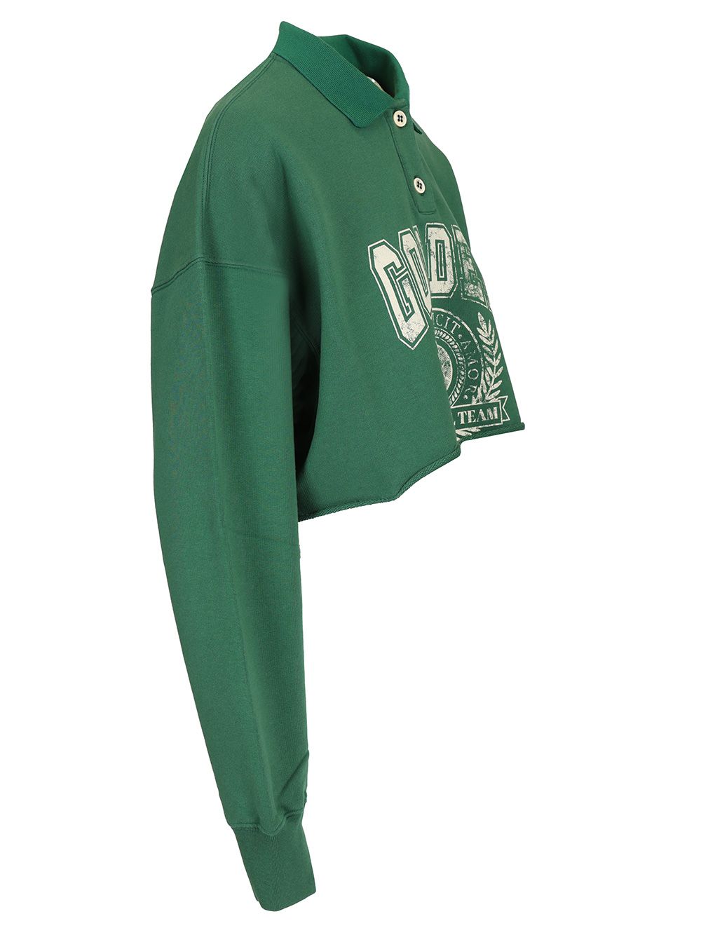 Golden Goose Deluxe Brand Cropped Polo Sweatshirt Polo shirt - Green | e7abf5805340d3769e9cac6af7830d85ab9fb501