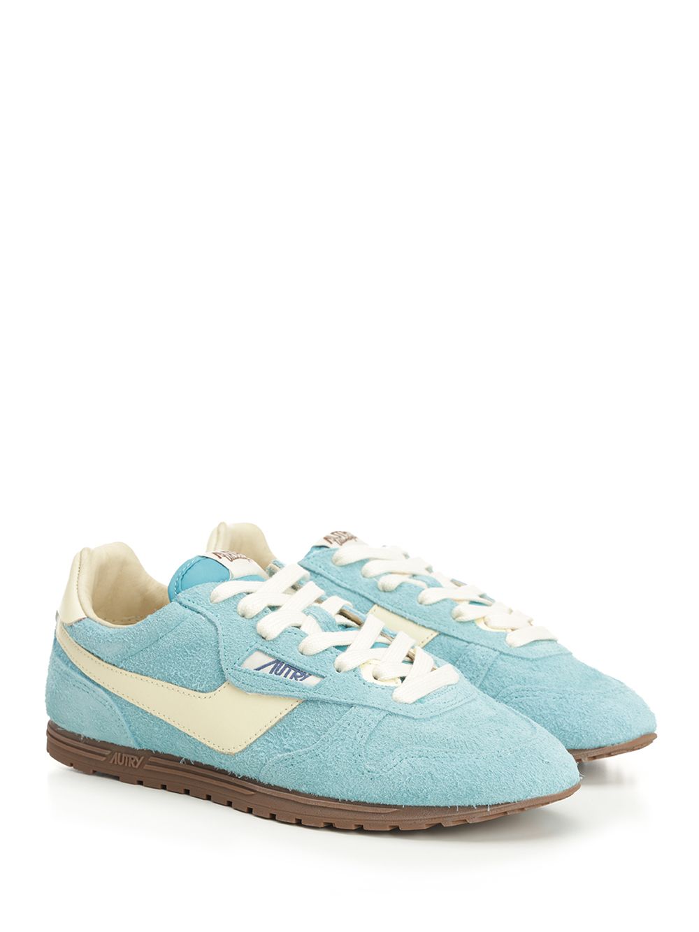 Autry  Windspin Sneaker In Perforated Leather Sneakers - Light blue | 02354fcd593609a51451d2055f9e3268efe1534d