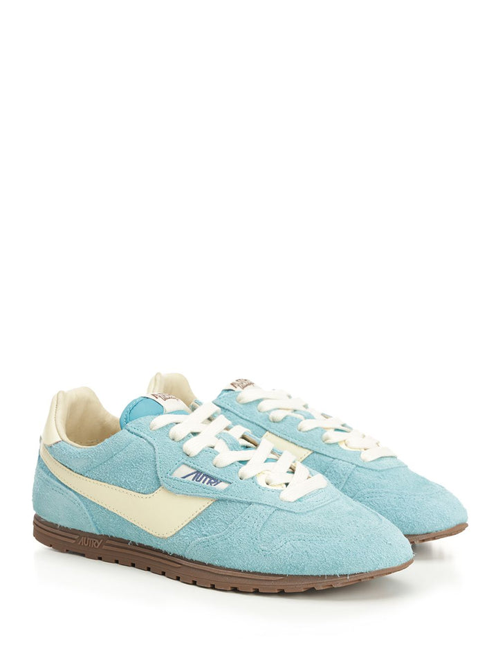 Autry  Windspin Sneaker In Perforated Leather Sneakers - Light blue | 02354fcd593609a51451d2055f9e3268efe1534d