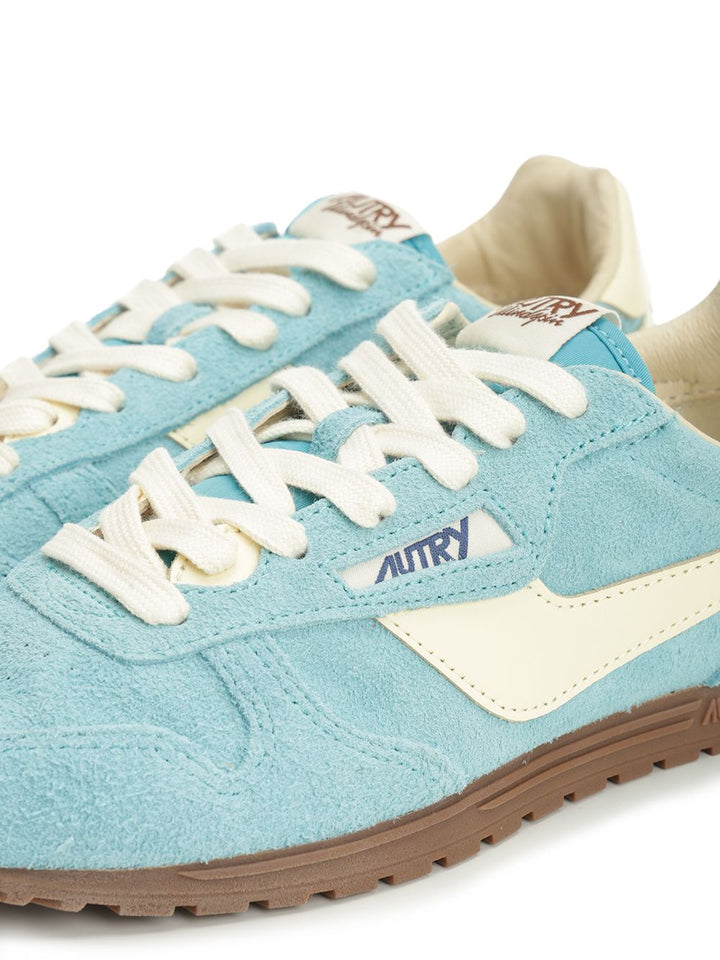 Autry  Windspin Sneaker In Perforated Leather Sneakers - Light blue | 3a1d64c1f1f4f3ef4a2ebfc18c935a57a7fe9de3