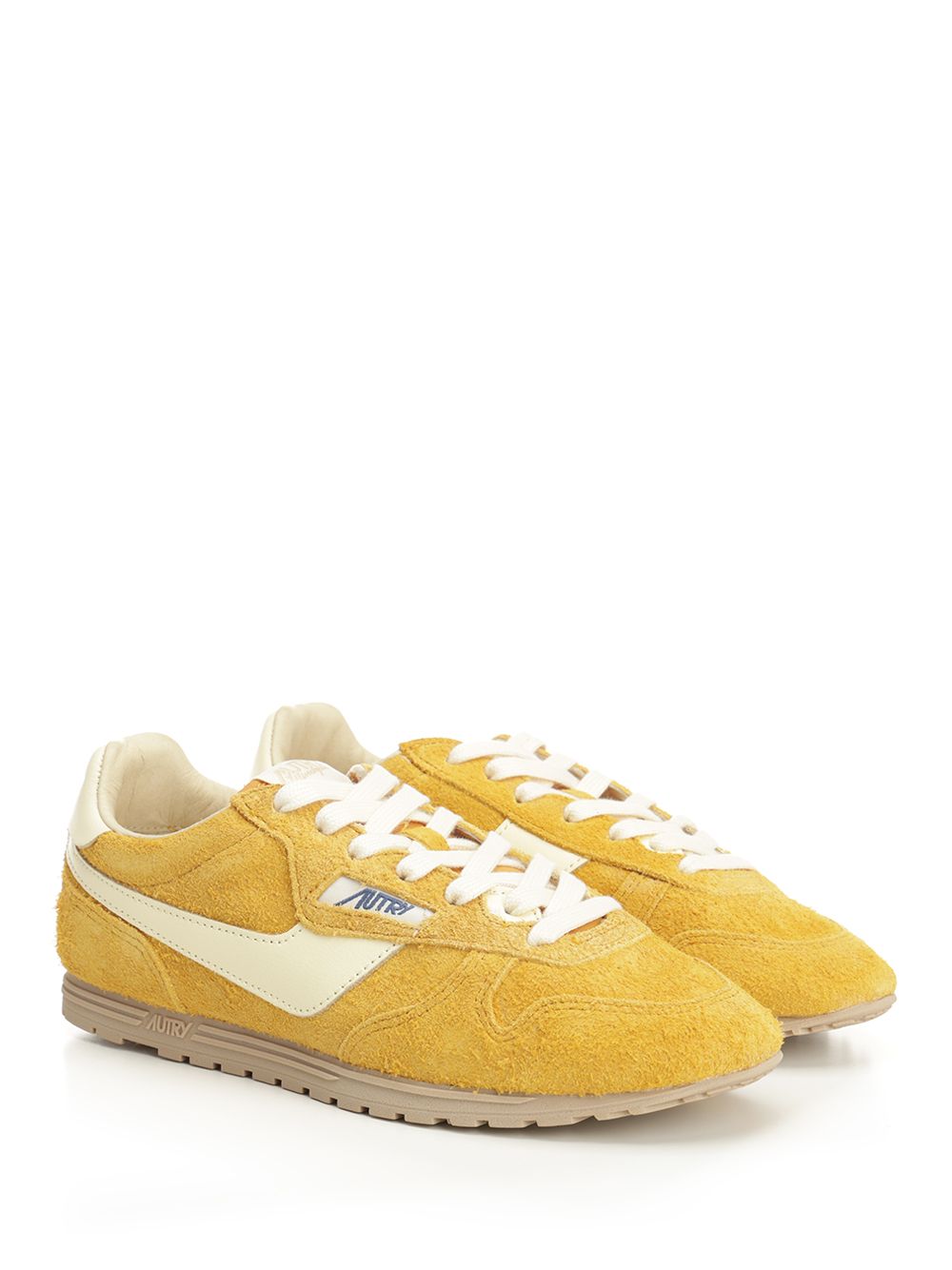 Autry  Windspin Sneaker In Perforated Leather Sneakers - Yellow | cd020f70df8f342125d06cf291707788519acdd4