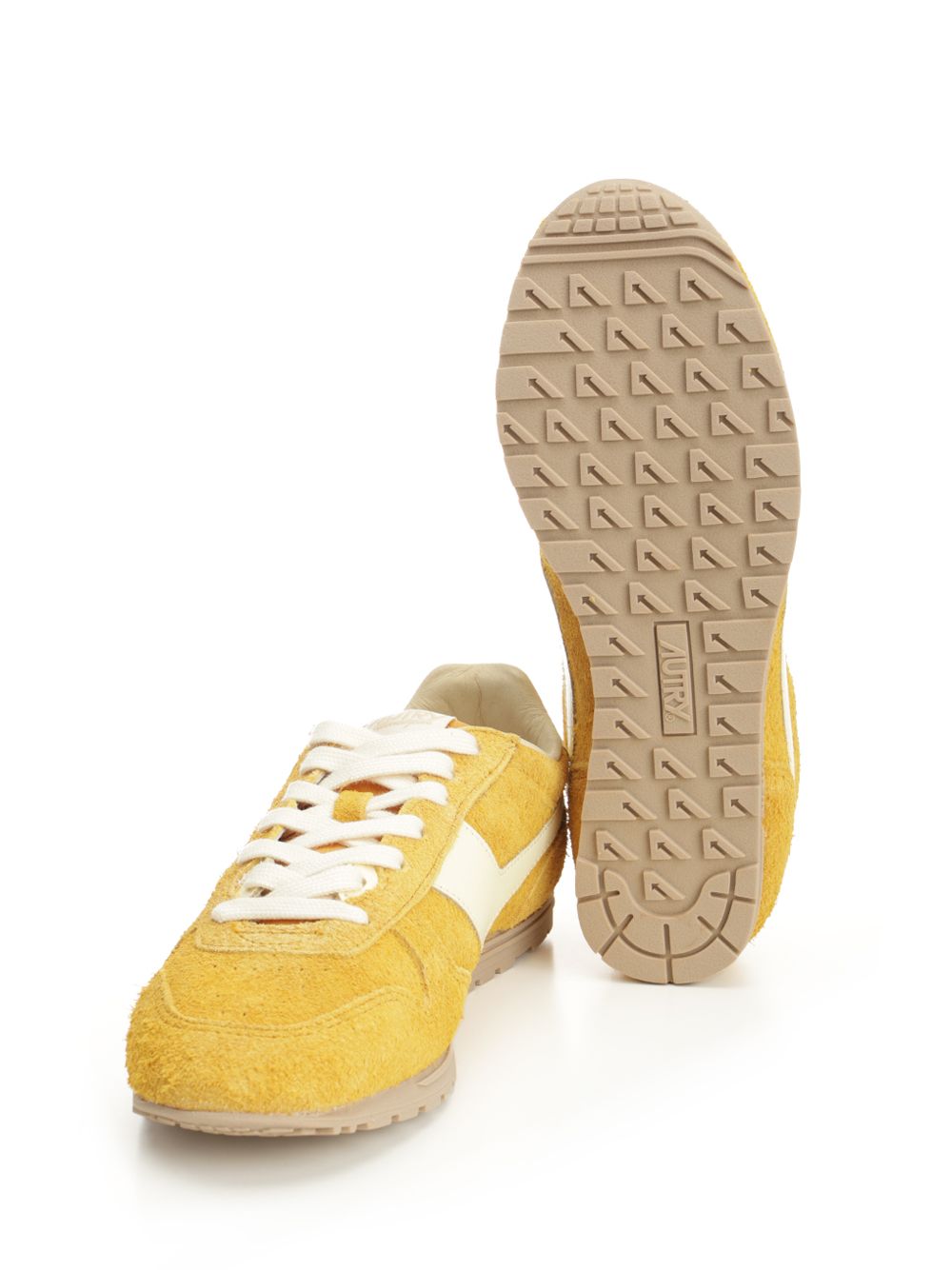 Autry  Windspin Sneaker In Perforated Leather Sneakers - Yellow | 4f129e2ee63758399cdece765187f06fe276f820
