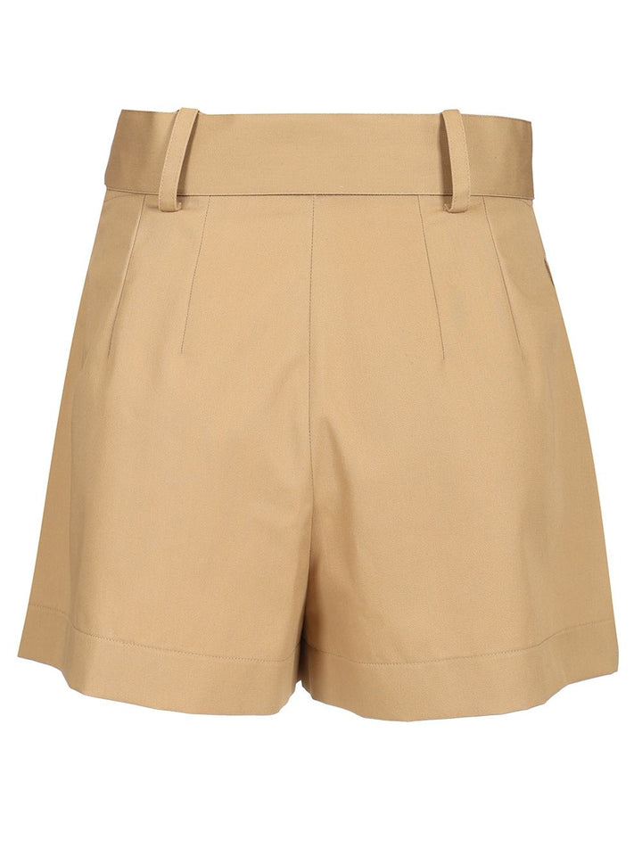 Moncler Cotton Blend Shorts Trousers - Beige | a232c99438e8032b5b1a9cd220e37c2749792154