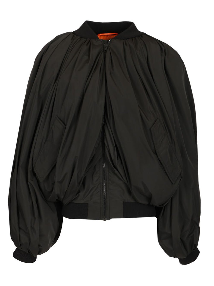 Balenciaga Draped Bomber Jacket Jackets - Black | 367dfb3b4da69b1f69d0ac91bc4369fa2064c67b