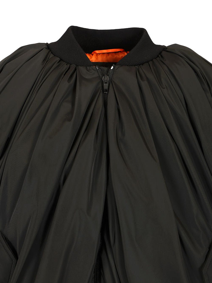 Balenciaga Draped Bomber Jacket Jackets - Black | fdf2fdd52670582982ab92bf3ee3d3d72cb367a5