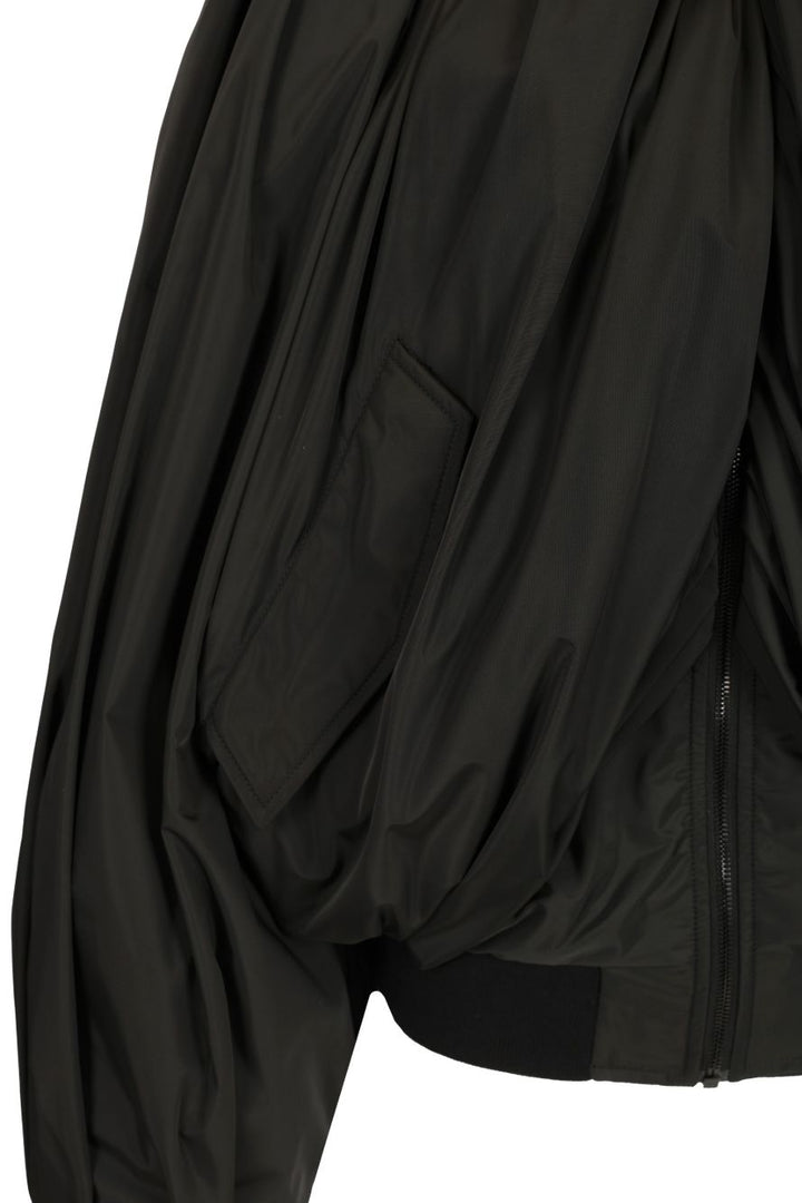 Balenciaga Draped Bomber Jacket Jackets - Black | 5b0c05f3ea4bd0ef75e89ea11dd83c1dd90aa772