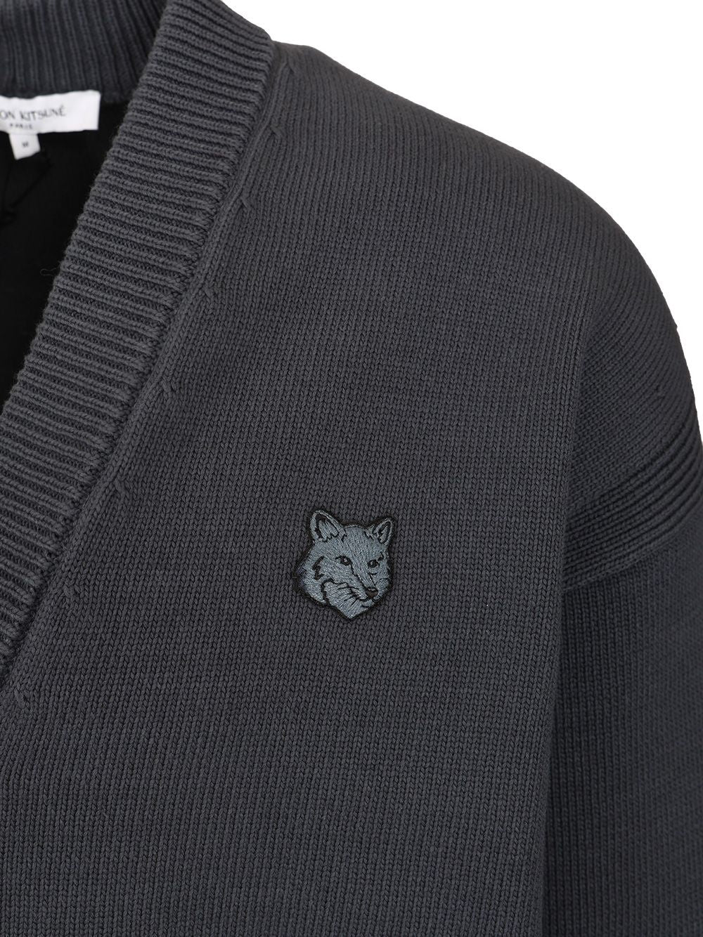 Maison KitsunÉ Cotton Cardigan With Logo Knitwear - Blue | b4b15b9fd5c01751887acc858e0364959a367f31