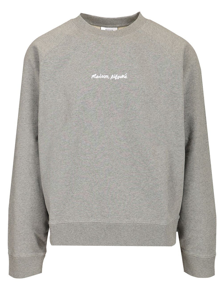 Maison KitsunÉ Oversized Sweatshirt With Embroidered Signature Sweatshirts - Grey | b84207a5ace06e9bb46ba0f48159ebb0236bfd5e