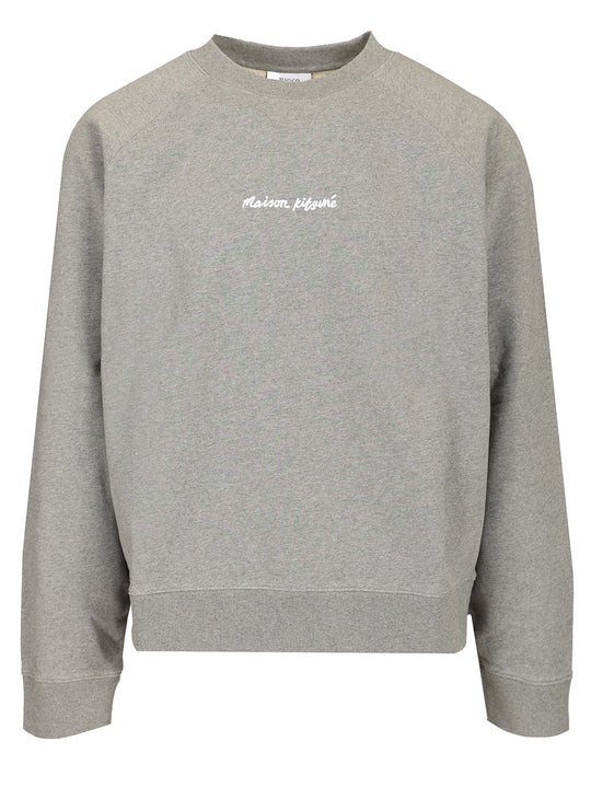 Oversized Sweatshirt With Embroidered Signature Sweatshirts Grey