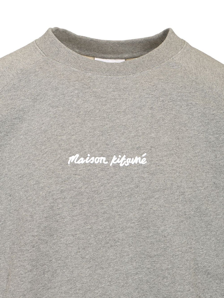 Maison KitsunÉ Oversized Sweatshirt With Embroidered Signature Sweatshirts - Grey | 3a4ec167f2ec2989b4085d11f2339b0cff810ac1