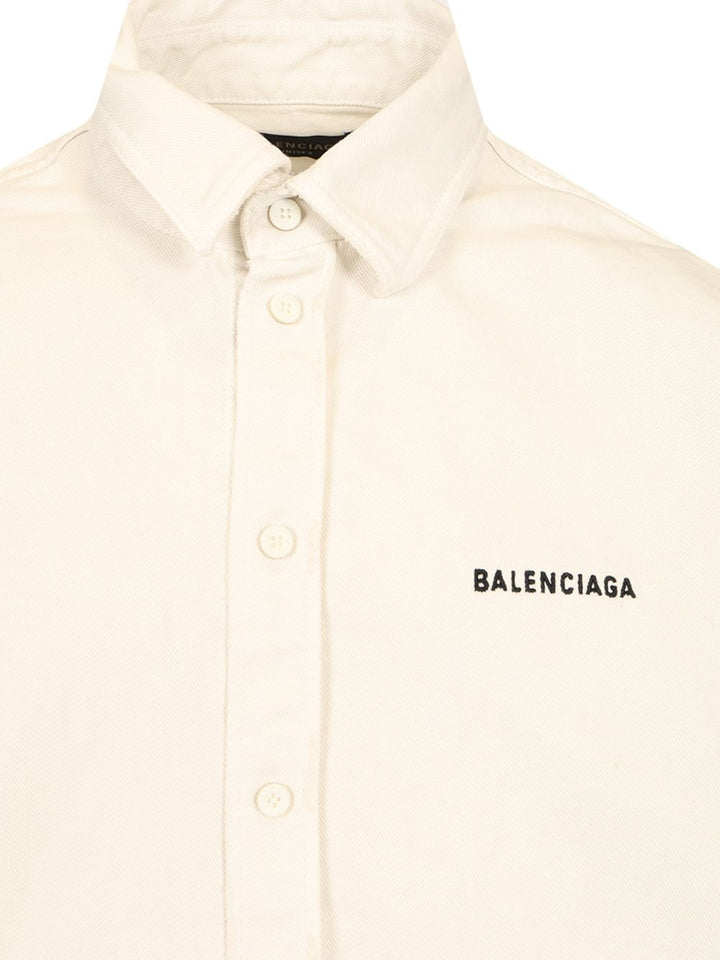 Balenciaga Large Fit Shirt Shirts - White | 64172f9ec1a477439708790cf2313903bba39415