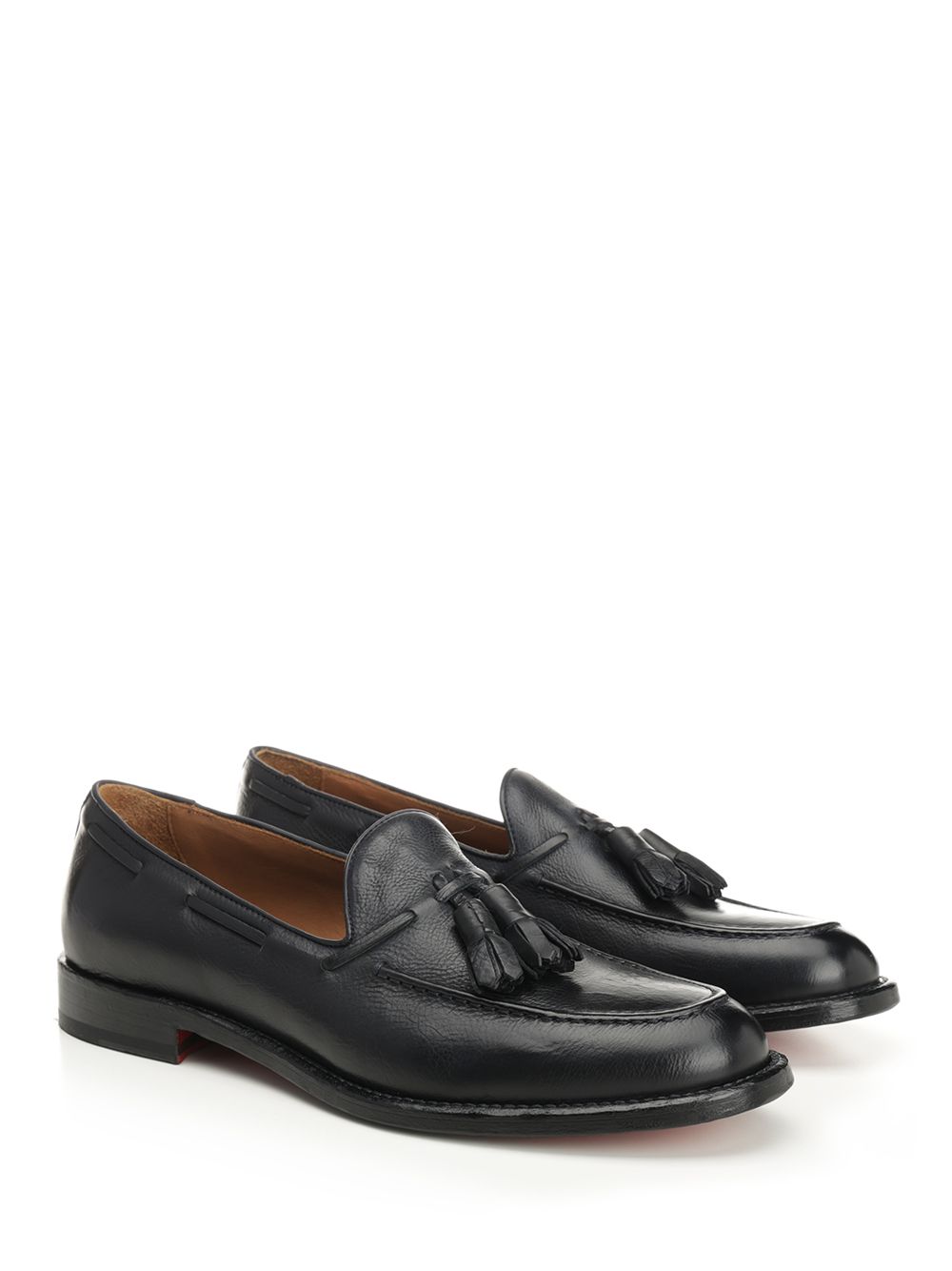 Corvari Blue Leather Mocassin Loafers - Blue | 453a670ccd02476b15873db967719392e5e689dc