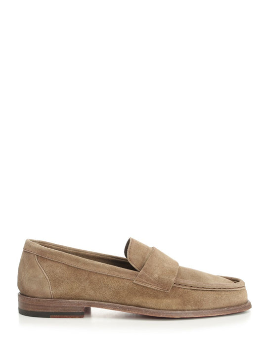 Suede Moccasin Loafers Beige