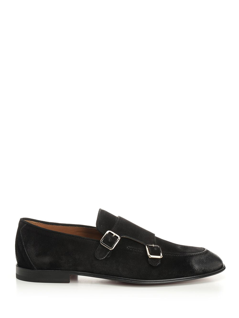 Corvari Black Suede Double Buckle Moccasin Scarpe basse - Black | 698dc2c41a225d7d06d105540b8c56ec8d220856