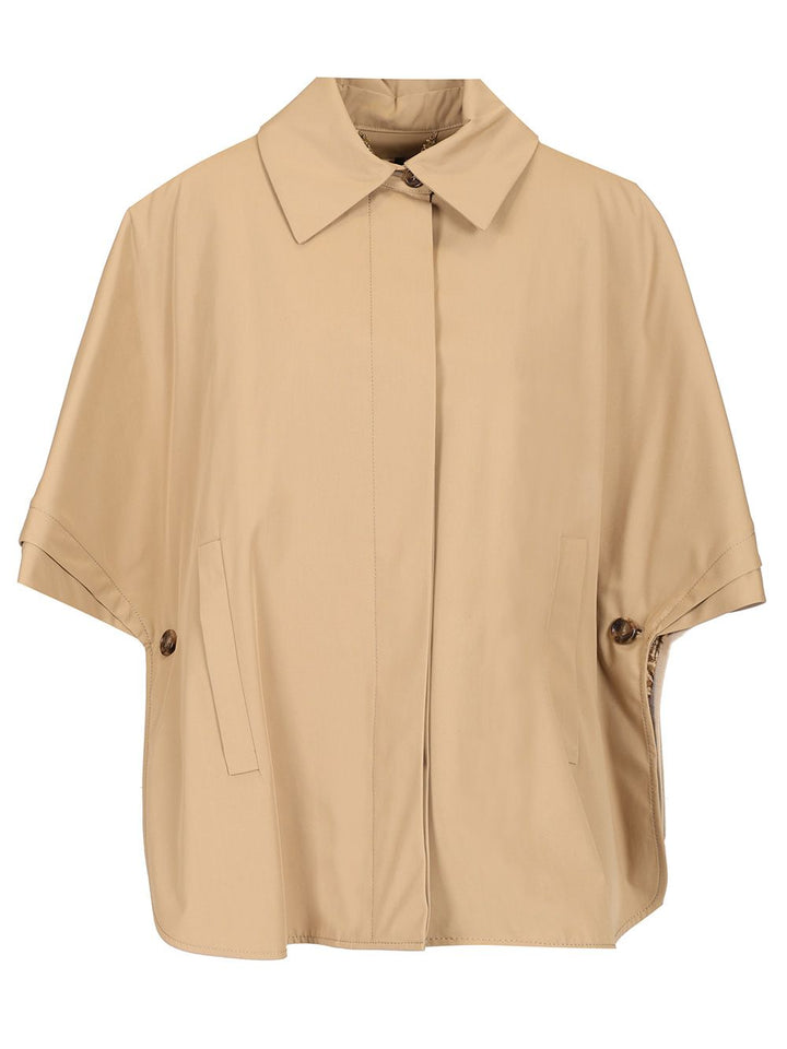 Max Mara Short Sleeved Cape Coats - Beige | 496eea929d45f04725a35f4391d94a6aca3459ea