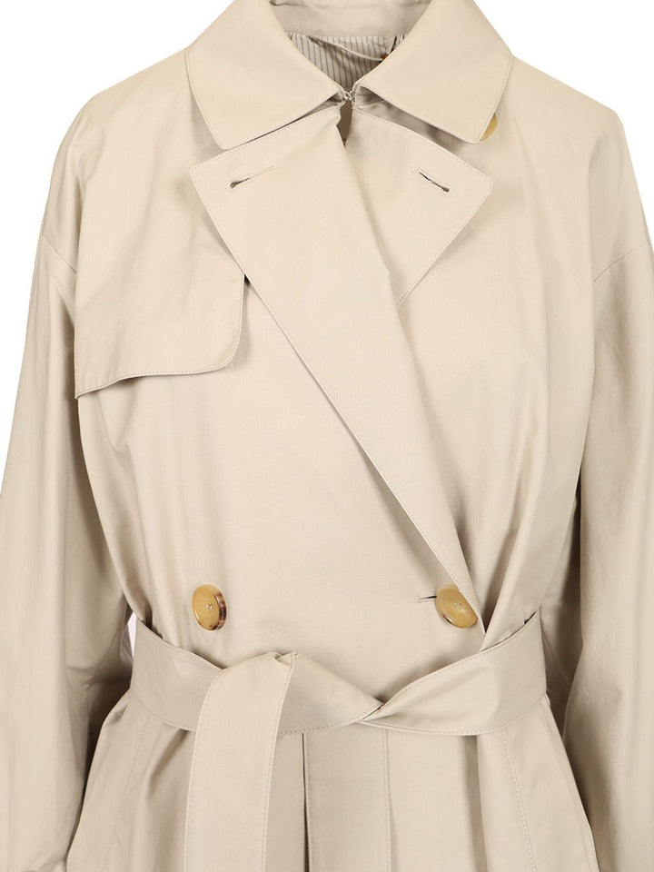 Max Mara The Cube Trench Doppiopetto Coats - White | 84adada072228cb61ad7a0c4255da7c00c06ee0b