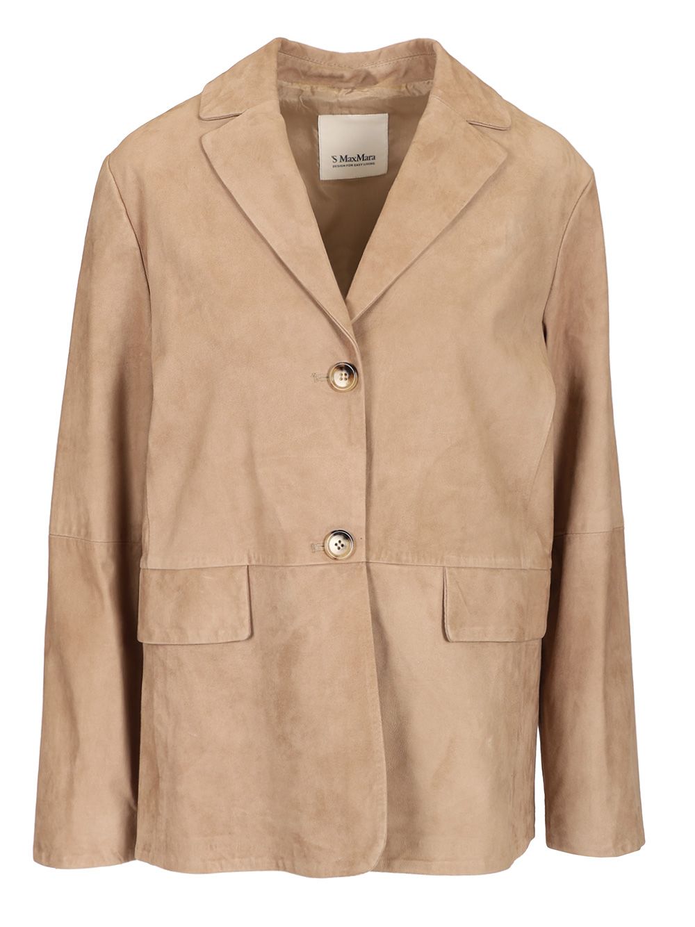 'S Max Mara Single-Breasted Suede Jacket Jackets - Beige | eaef6da2e853aa2dc41272e023d9f89ef33ce0d2