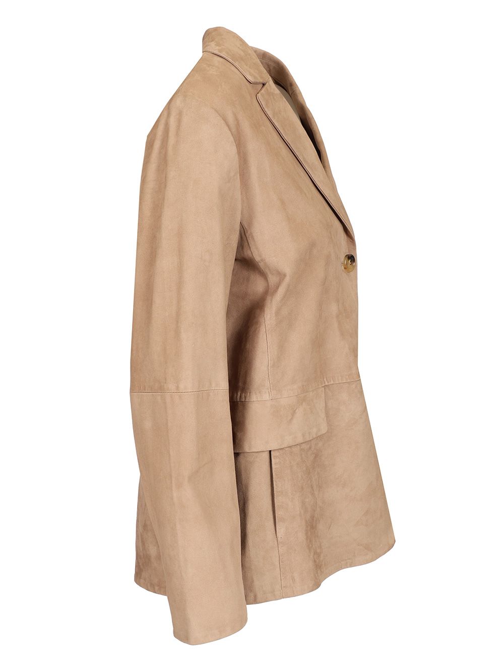 'S Max Mara Single-Breasted Suede Jacket Jackets - Beige | 5e76724485ae4f8be95aab6014a1dad78bb779f5