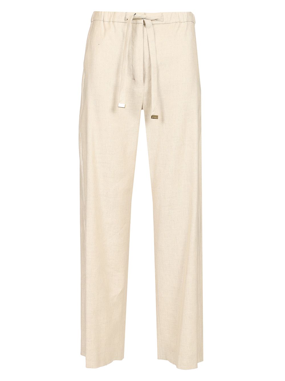 'S Max Mara Linen Drawstring Trousers - White | 0c7a8e774efb2ebc8830833e5383026755d01195