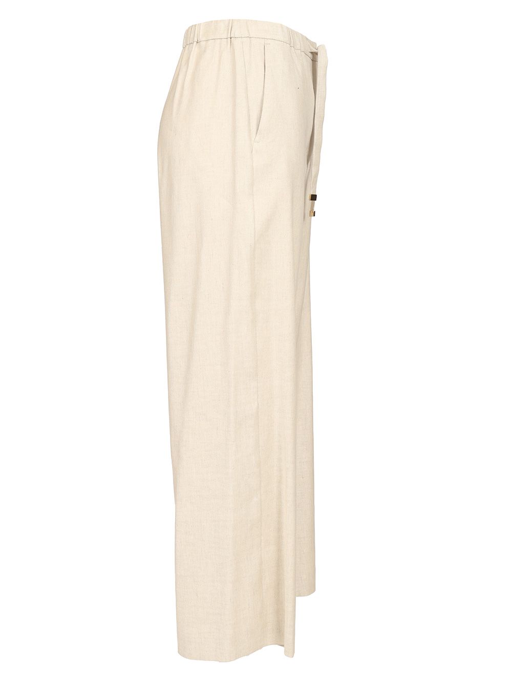 'S Max Mara Linen Drawstring Trousers - White | aef273bb843f83b96e904dd7b2ea74bb5e703fcf