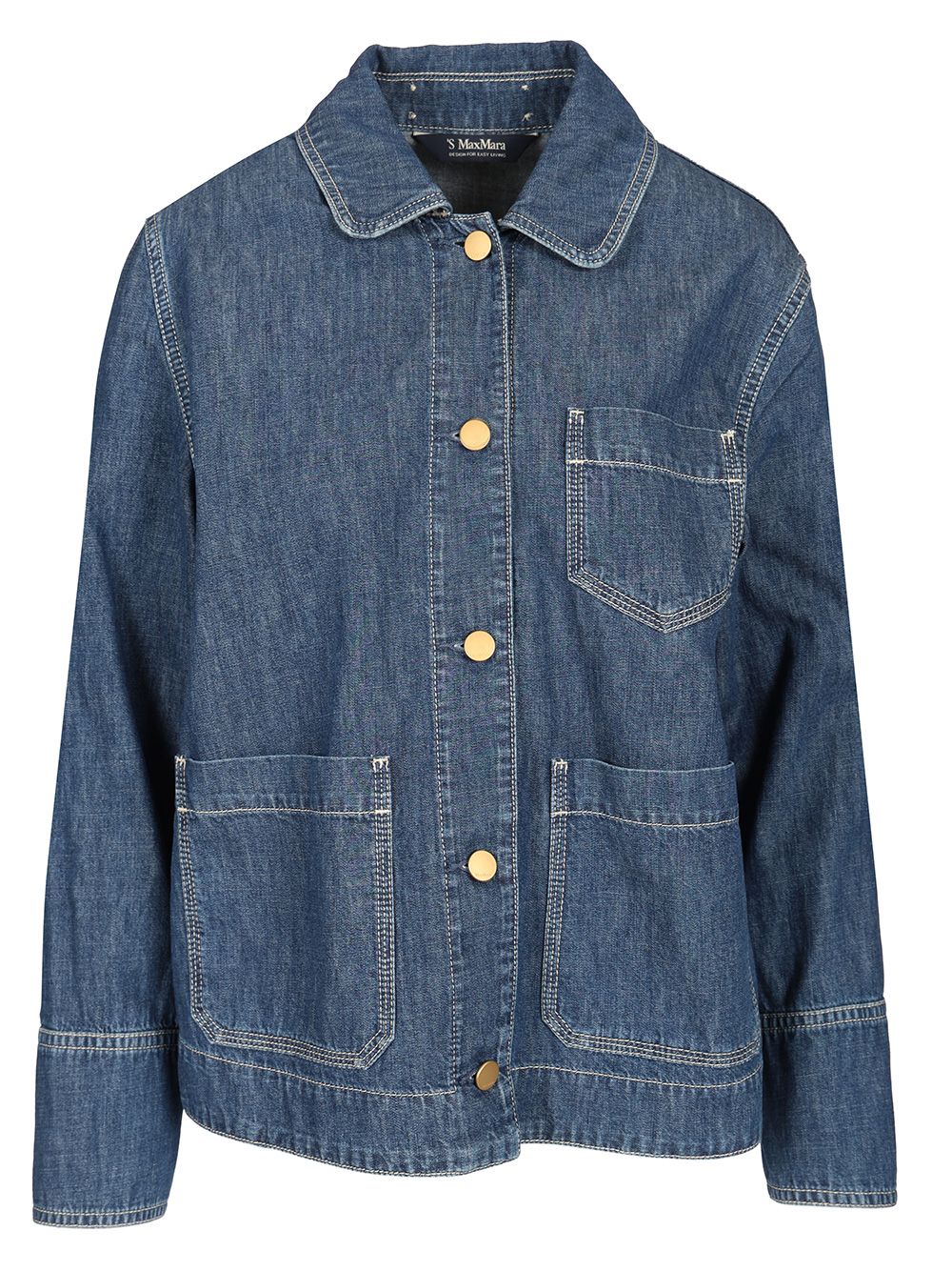 'S Max Mara Cotton Denim Jacket Jackets - Blue | 7b87cb6baa555120b6246d3acf516241bf8afeae