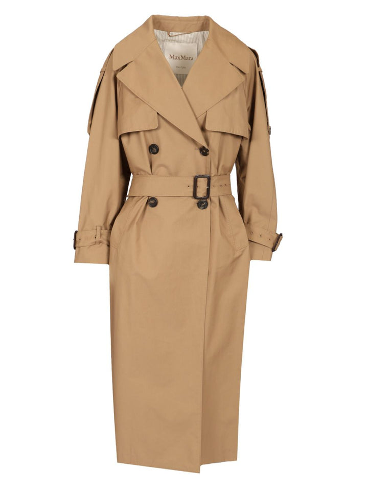 Max Mara The Cube Double-Breasted Trench Coat Coats - Beige | 39ac077b26af7340df1e509669f15b1f0c664e20