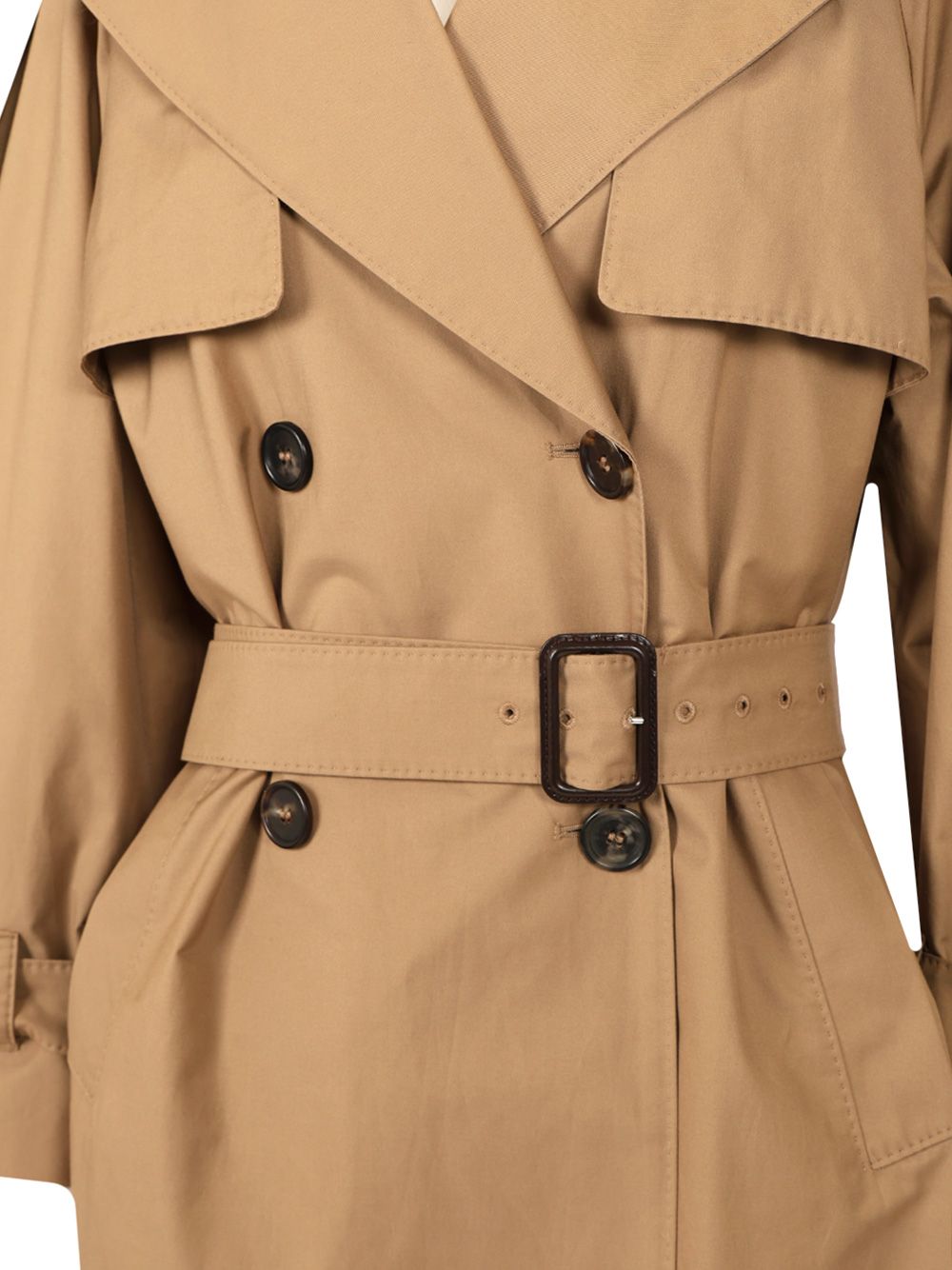 Max Mara The Cube Double-Breasted Trench Coat Coats - Beige | 20cce6a5b46ea5d471ee716f3ba12d6477935e57